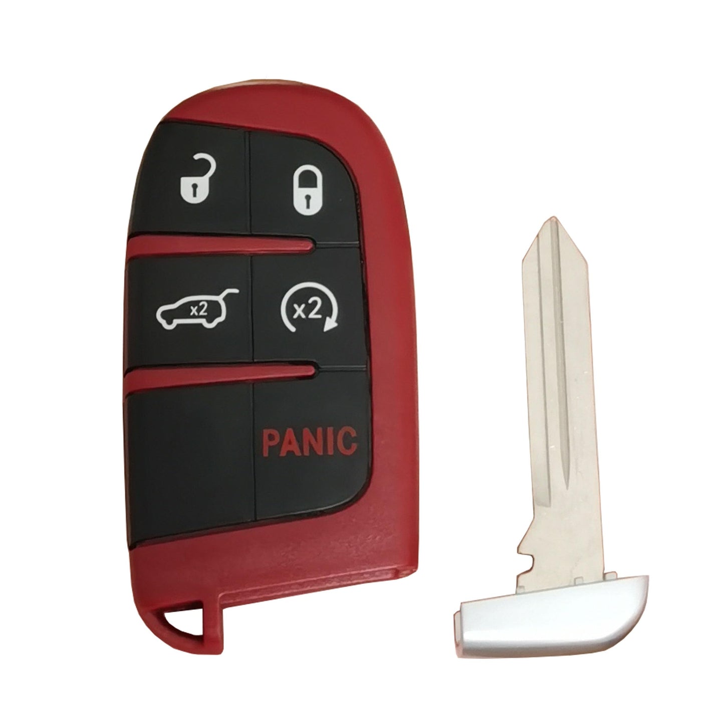 for Jeep Key Fob Shell Replacement Keyless Entry Remote Key Fit for Grand Cherokee Renegade Chrysler 200 300 Dodge RAM Durango Challenger Journey Dart Fiat (Red)