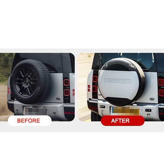 Fuji White Spare Tire Cover Plastic Portecor Fits for Defender 90 110 130 2 Door 4 Door 2020 2021 2022 2023 2024 2025