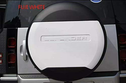 Fuji White Spare Tire Cover Plastic Portecor Fits for Defender 90 110 130 2 Door 4 Door 2020 2021 2022 2023 2024 2025