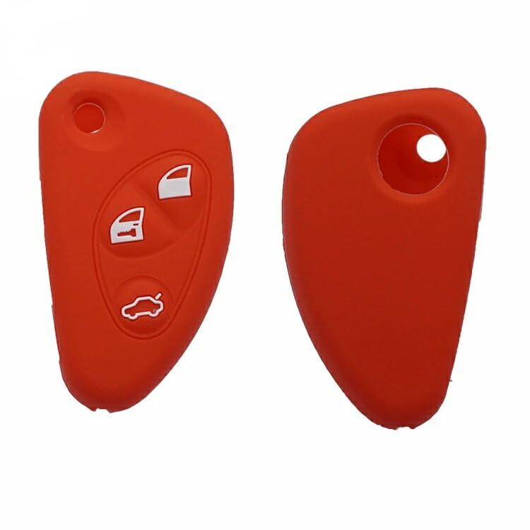 TiTiDeeR for Alfa Romeo SZ 8C TZ3 4C GT G1 Silicone Key Case Auto Car Key Shell Cover Remote Key Protector (Red)