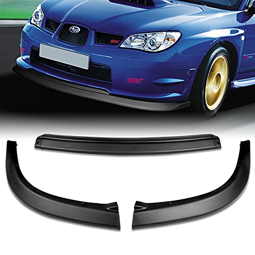 Q1 Tech Q1 TECH, 3 Piece Front Bumper Lip fit for compatible with 2006 2007 Subaru Impreza WRX STi, Front Bumper Lip Spoiler Air Chin Body Kit Splitter ABS, Painted Glossy Black, S204 Style