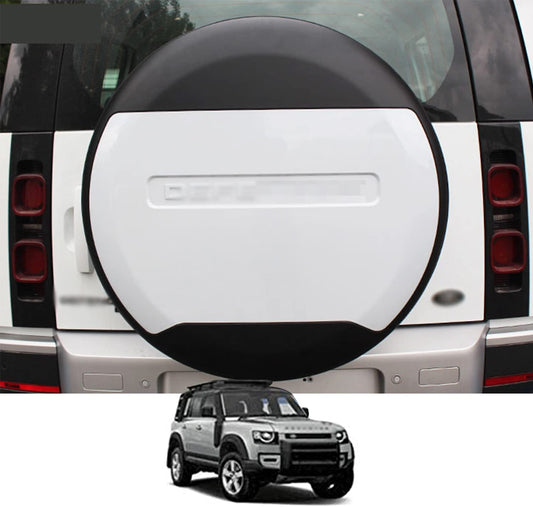 Fuji White Spare Tire Cover Plastic Portecor Fits for Defender 90 110 130 2 Door 4 Door 2020 2021 2022 2023 2024 2025