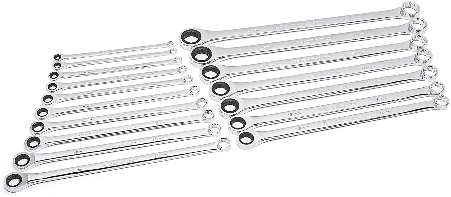 GEARWRENCH 17 Pc. GearBox™ 12 Pt. XL Double Box Ratcheting Wrench Set, Metric - 85989