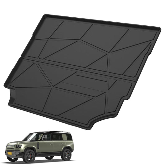 Elsetyler Custom Fit for Cargo Liner 2020-2024 Land Rover Defender 110 - Black TPE All Weather Heavy Duty Waterproof Rear Cargo Tray Trunk Floor Mat Protector