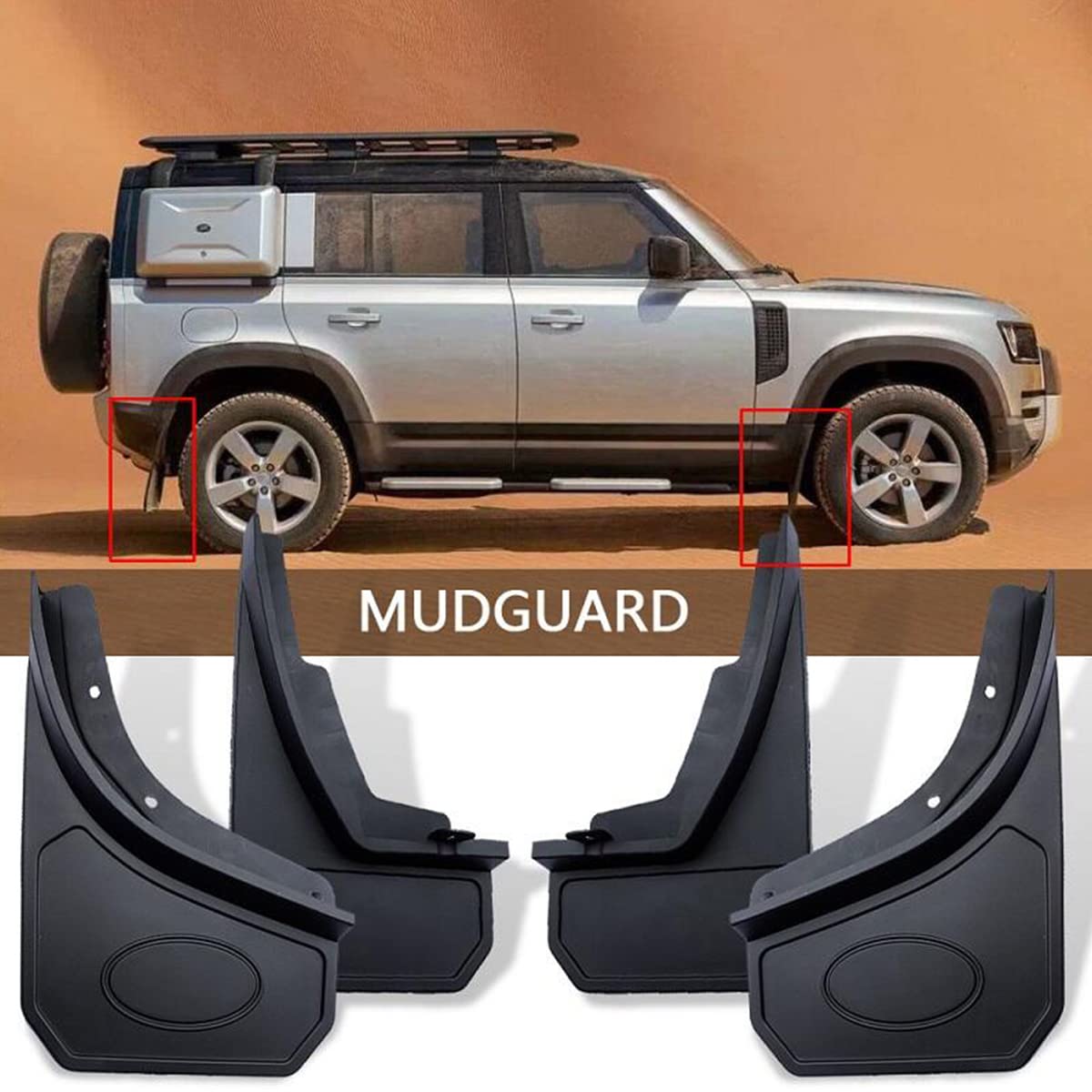 YIWANG 4pc/set Car Mudguard Fender Mud Flaps Splash Guards For Land Rover Defender 110 2020 2021