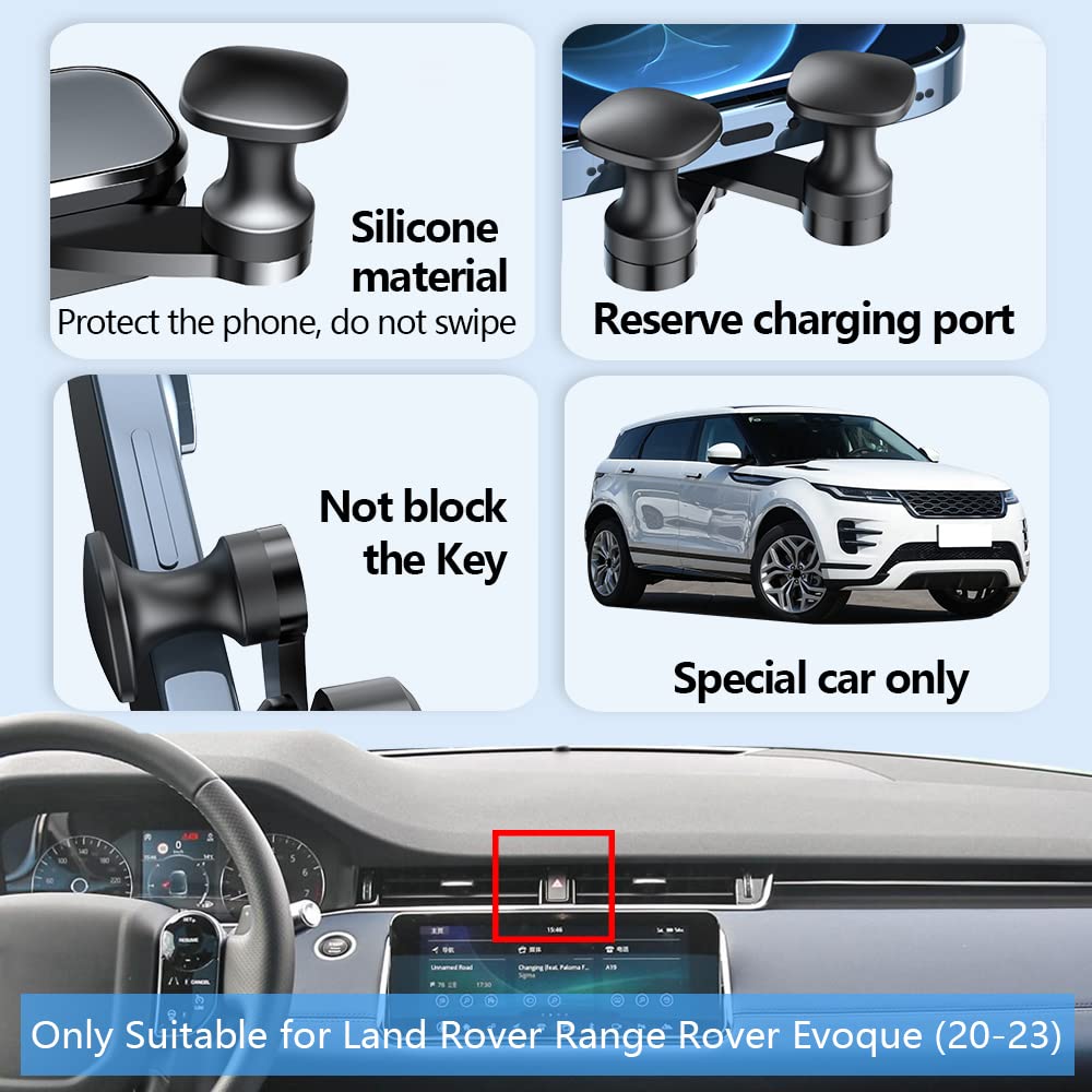 LUNQIN Car Phone Holder Mount for 2020 2021 2022 Land Rover Range Rover Evoque Auto Accessories Interior Decoration Mobile Cell Smartphone Bracket