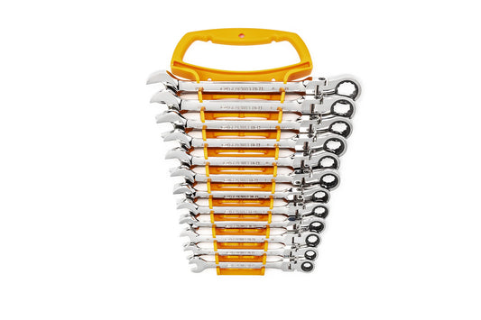 GEARWRENCH 12 Piece Flex Head Ratcheting Combination Wrench Set | 12 Point | Metric | 9901D