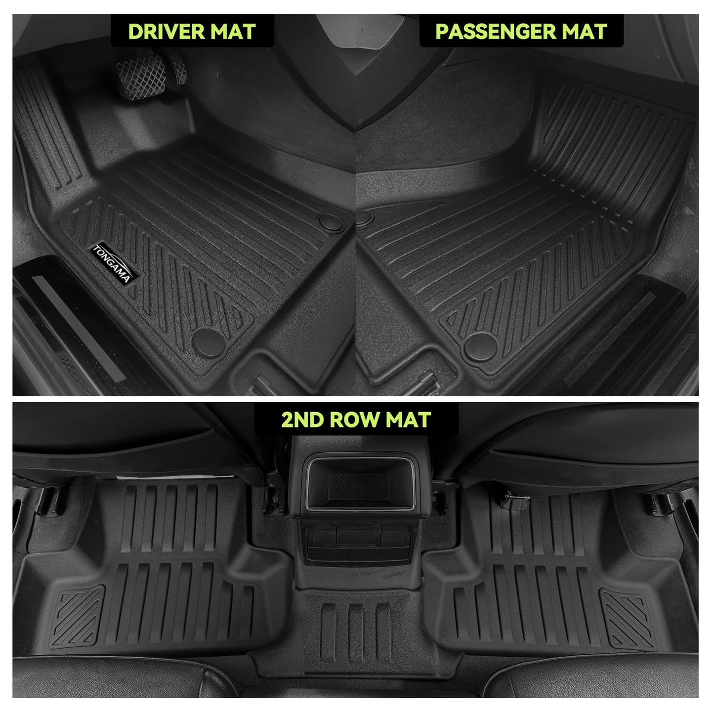 Tongama-Floor Mats for 2022-2025 2026 Jeep Grand Cherokee (Include 4xe Not WK or L), All Weather TPE Trunk Mat and Cargo Net and Door Sill Guards for Jeep Grand Cherokee Floor Liner Accessories