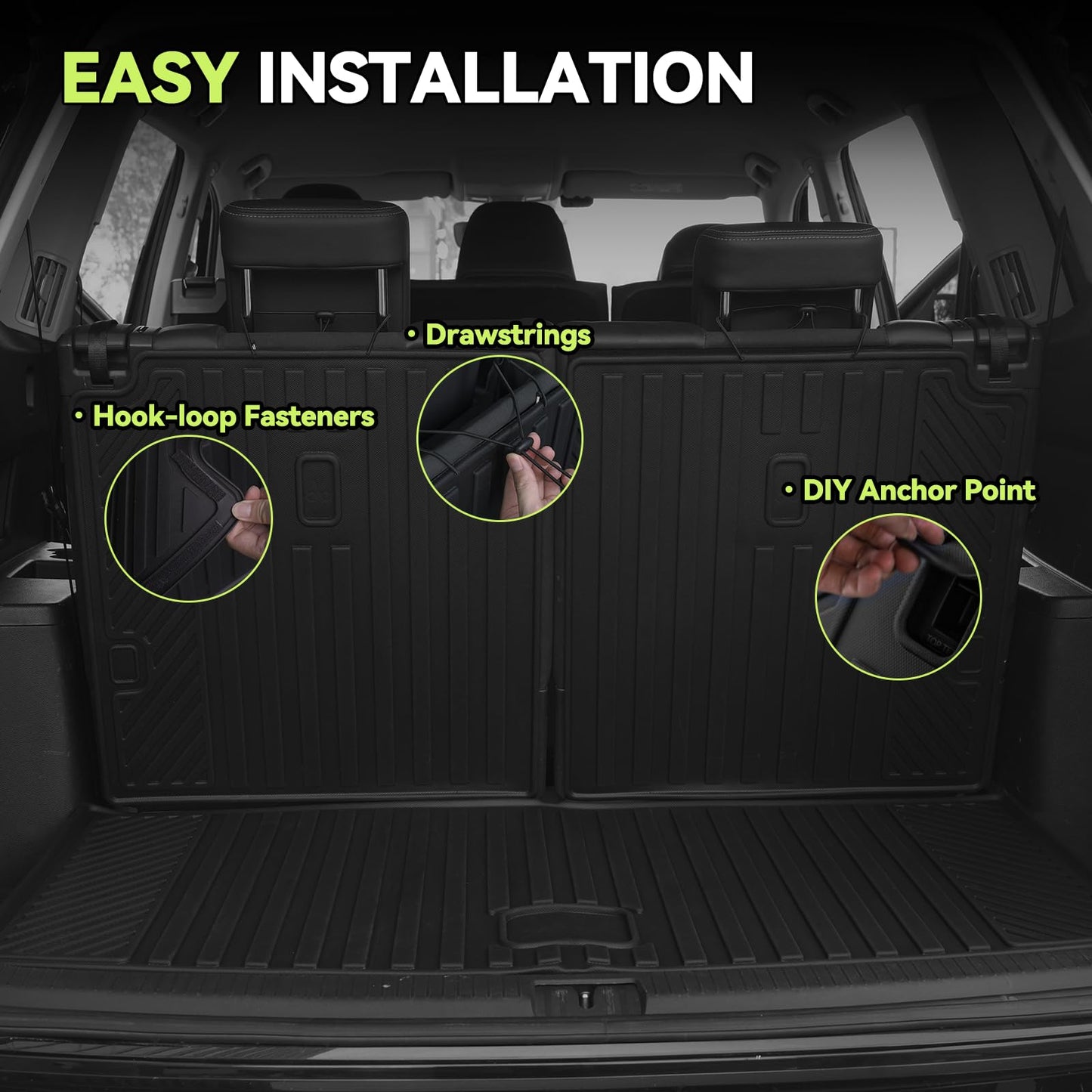 Tongama-Floor Mats for 2022-2025 2026 Jeep Grand Cherokee (Include 4xe Not WK or L), All Weather TPE Trunk Mat and Cargo Net and Door Sill Guards for Jeep Grand Cherokee Floor Liner Accessories