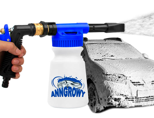 anngrowy Car Wash Foam Gun Foam Cannon Garden Hose Spray Foam Gun Soap Car Wash Foam Cannon Blaster for Hose Car Washing Soap Gun Adjustable Foaming Car Wash Sprayer Quick Connector to Any Garden Hose