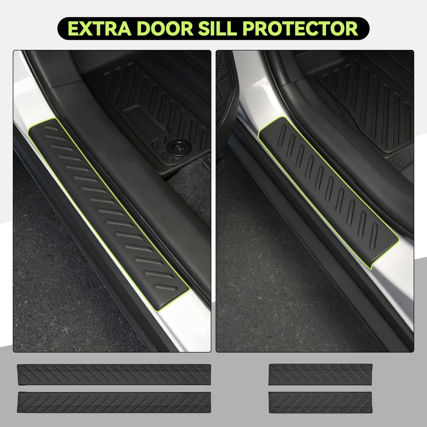 Tongama-Floor Mats for 2022-2025 2026 Jeep Grand Cherokee (Include 4xe Not WK or L), All Weather TPE Trunk Mat and Cargo Net and Door Sill Guards for Jeep Grand Cherokee Floor Liner Accessories