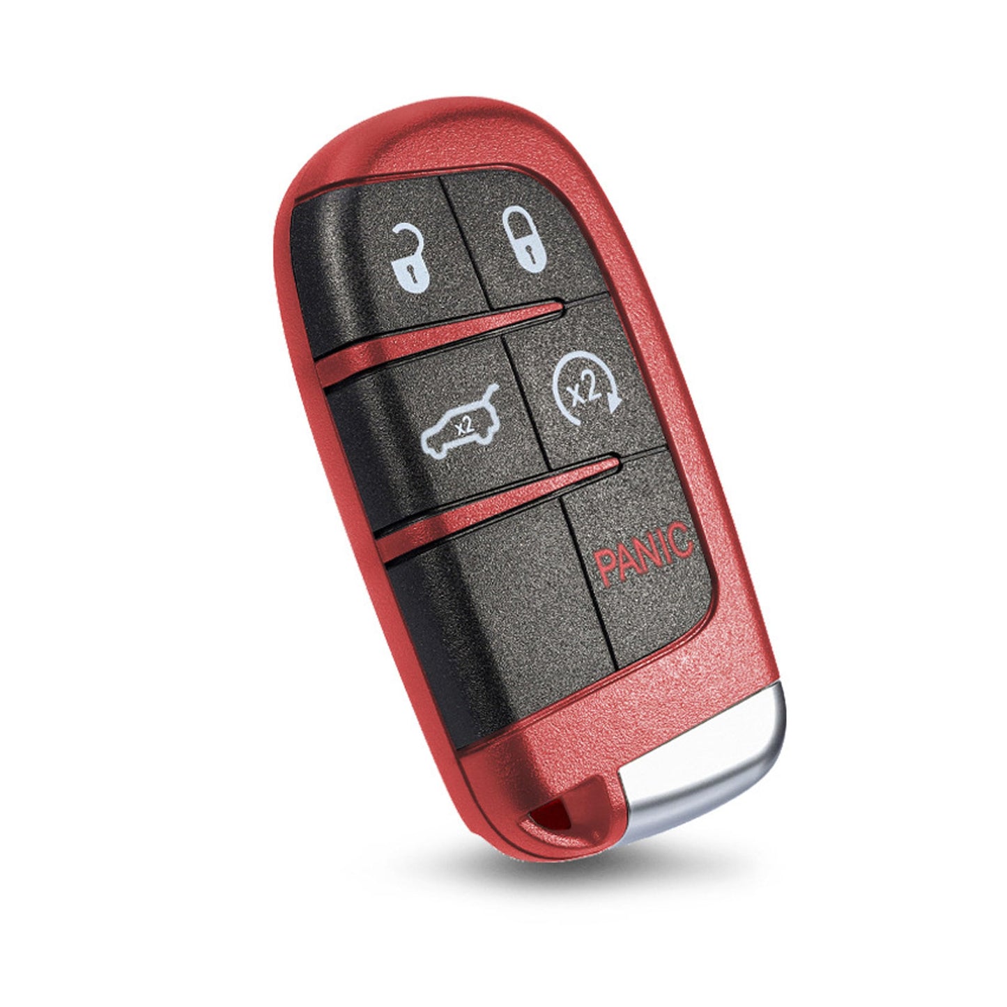 for Jeep Key Fob Shell Replacement Keyless Entry Remote Key Fit for Grand Cherokee Renegade Chrysler 200 300 Dodge RAM Durango Challenger Journey Dart Fiat (Red)