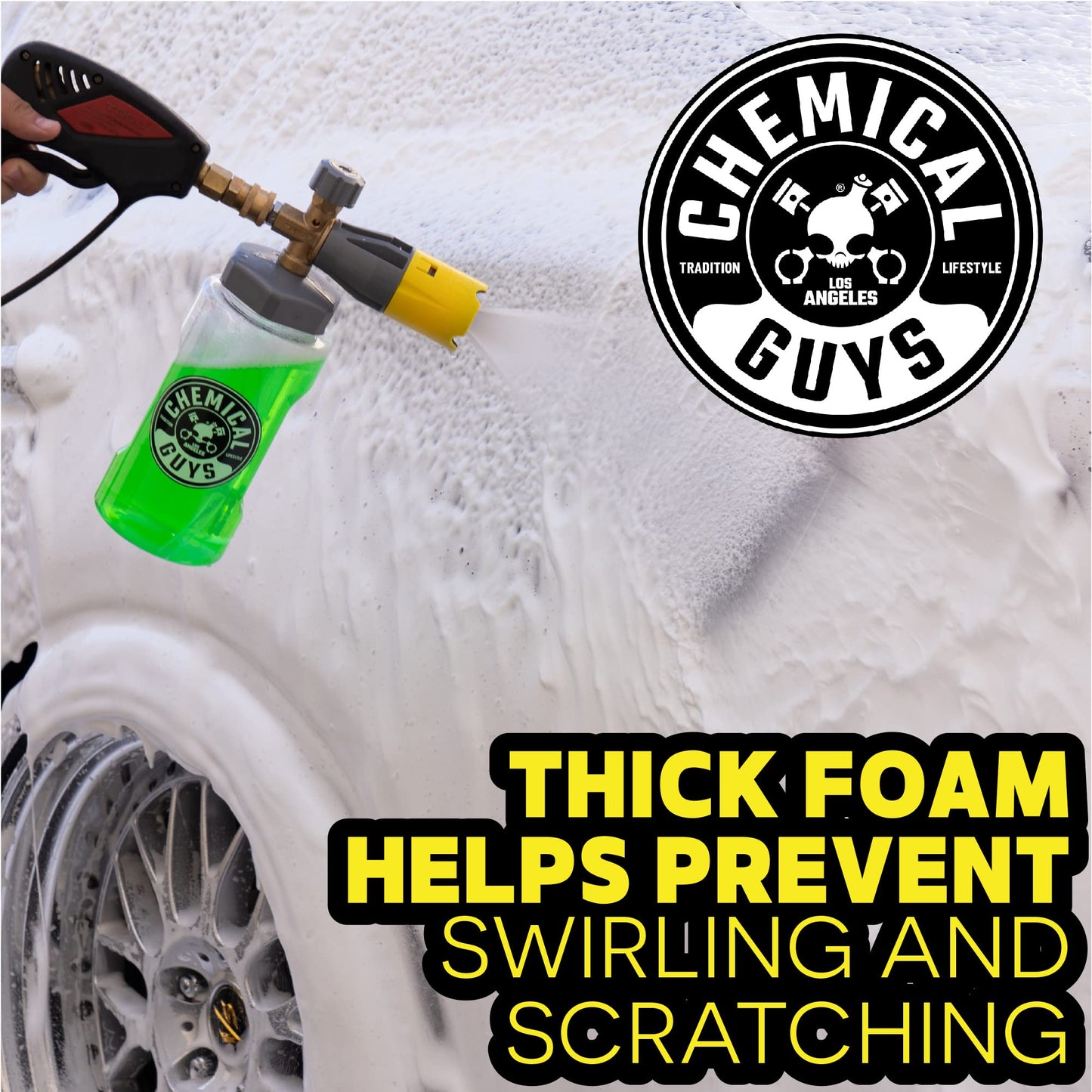 Chemical Guys EQP324 Big Mouth Max Release Foam Cannon (Car Wash, Home Wash & Boat Wash Foam Cannon That Connects to Your Pressure Washer) 34 oz Bottle