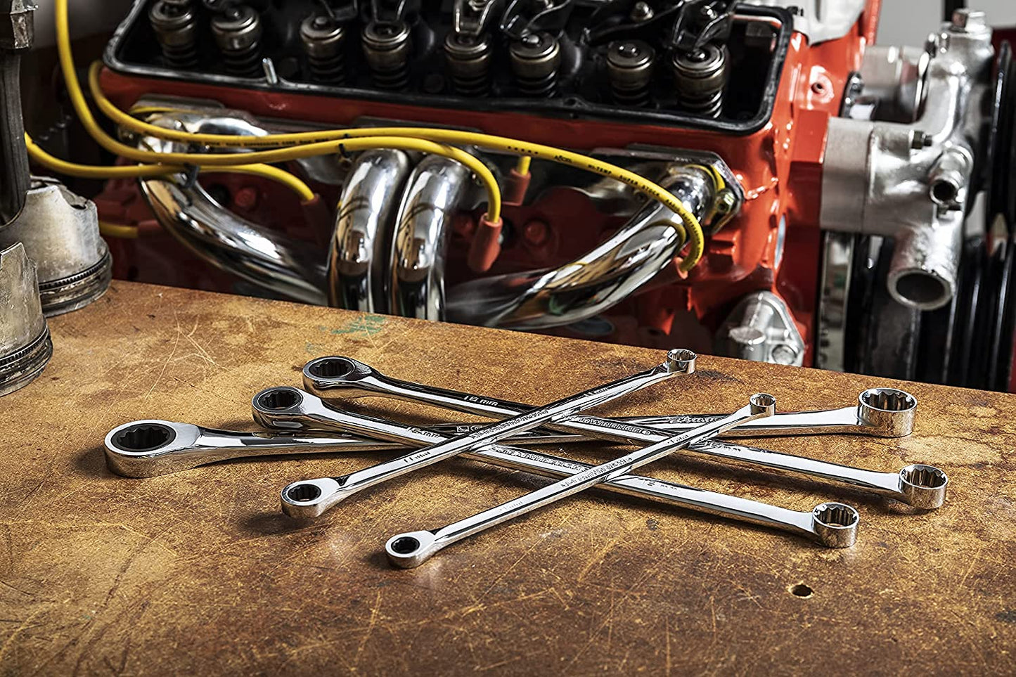 GEARWRENCH 17 Pc. GearBox™ 12 Pt. XL Double Box Ratcheting Wrench Set, Metric - 85989